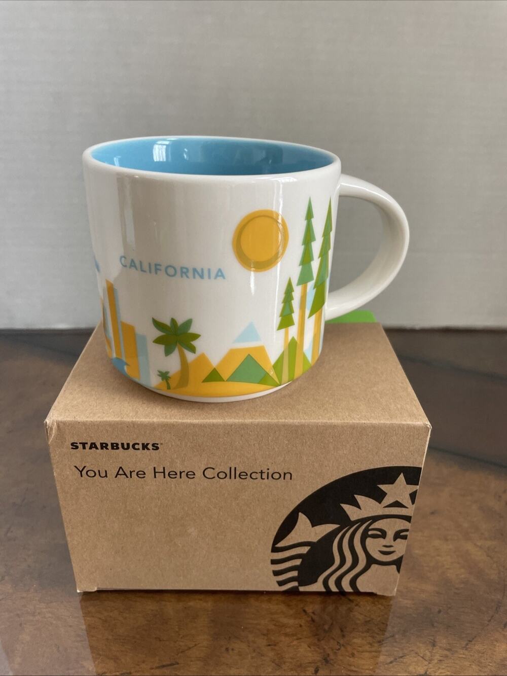 Starbucks 14oz You Are Here Mug - California - New in Box tree green yellow